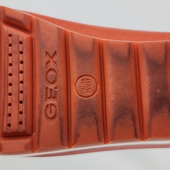 GEOX Women's Orange White Leather Flat Casual Loafer Shoe Almond Toe Size 37.5 - Picture 16 of 16